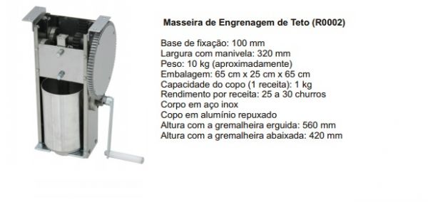 Masseira Engrenagem Teto